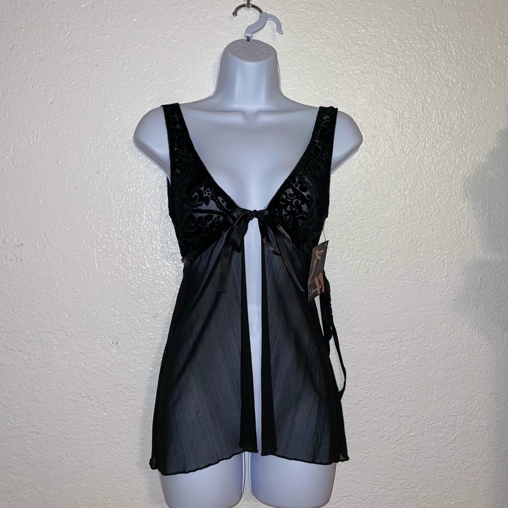 Dreamgirl velvet and gauze chemise